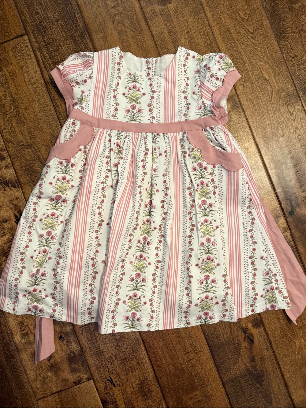 Dondolo pink striped floral dress size 5